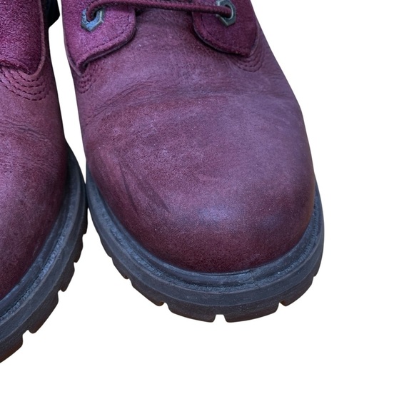 Timberland Combat Boots Size 8 Red Maroon Lace Up Leather Military Burgundy Fall - Picture 9 of 10